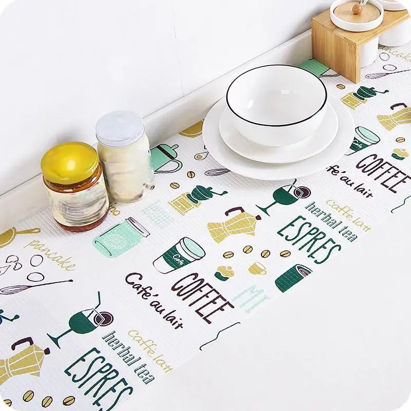 1 Roll Can Cut Table Mat Drawers Cabinet Shelf Liners Cartoon Cupboard Placemat Waterproof Oil Thickened Kitchen Stickers Qme