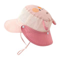 Summer Mesh Breathable Bucket Hats Cute Kids Sun Hat Wide Brim Beach Qme Pink One size
