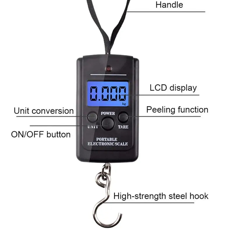 Mini Electronic Digital Portable Hanging Scale Weighs Tool Fishing Qme