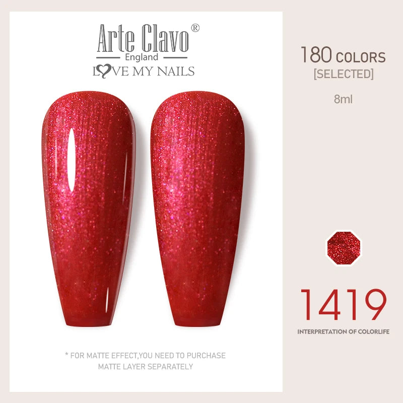 Arte Clavo Colorful Glitter Series UV Gel Nail Polish Sequin Soak Off