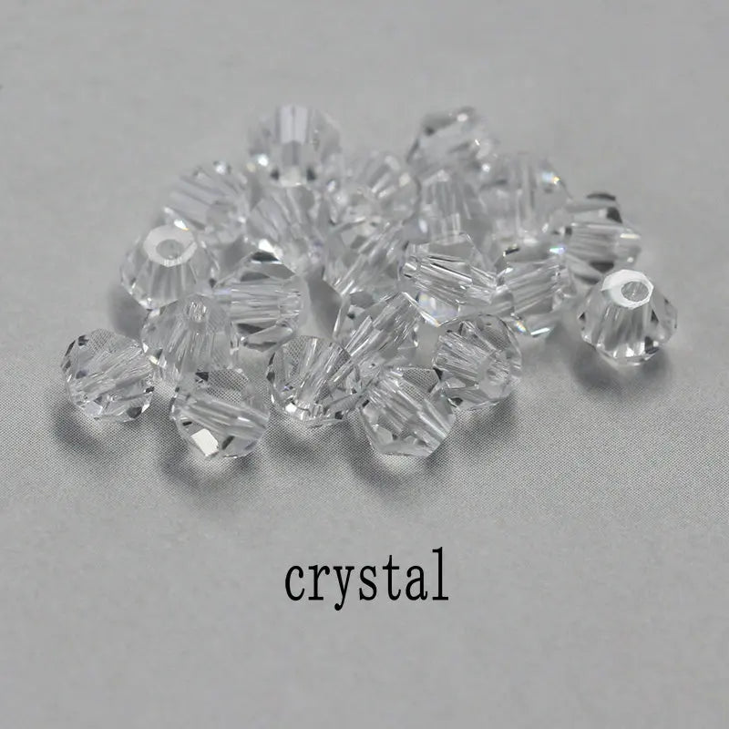 4mm 100pcs Shiny Crystal Beads Bicone Beads Glass Beads Loose Spacer Beads for Bracelet DIY Jewelry Making 200pcs Qme 3