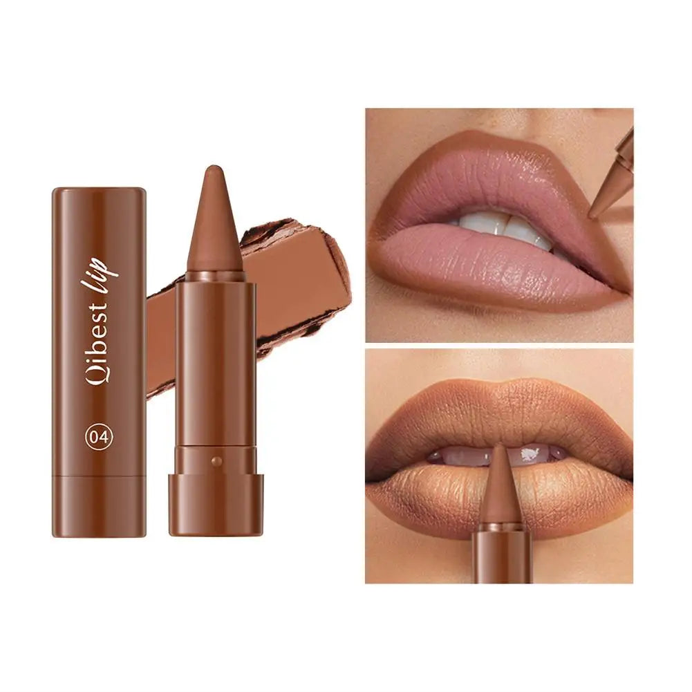Twist Up Gradient Matte Lipstick Crayon Lip Liner Pencil Women Long Qme 04