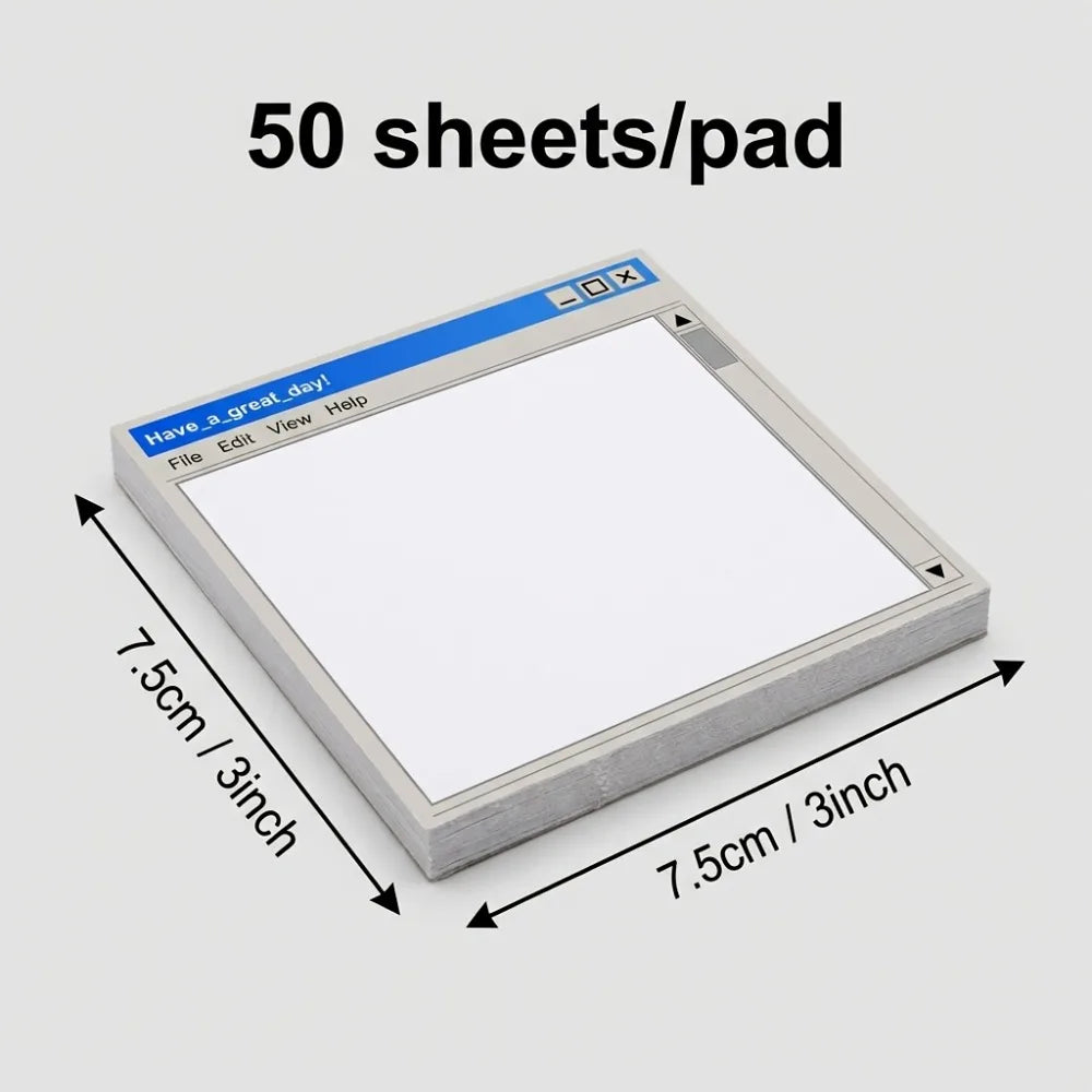 Retro Sticky Notes 200 Sheets 7 62x7 Vintage Memo Pads Office Desk Qme