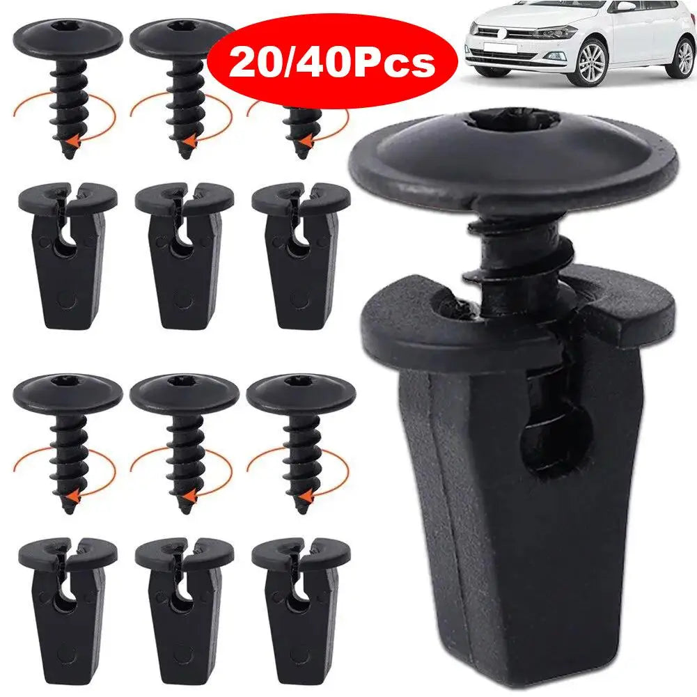 20/40pcs Auto Mudguard Lining Snap Screws Retainer Fastener Clips Bolt For VW Audi Seat N90974701 Universal Engine Cover Clips Qme