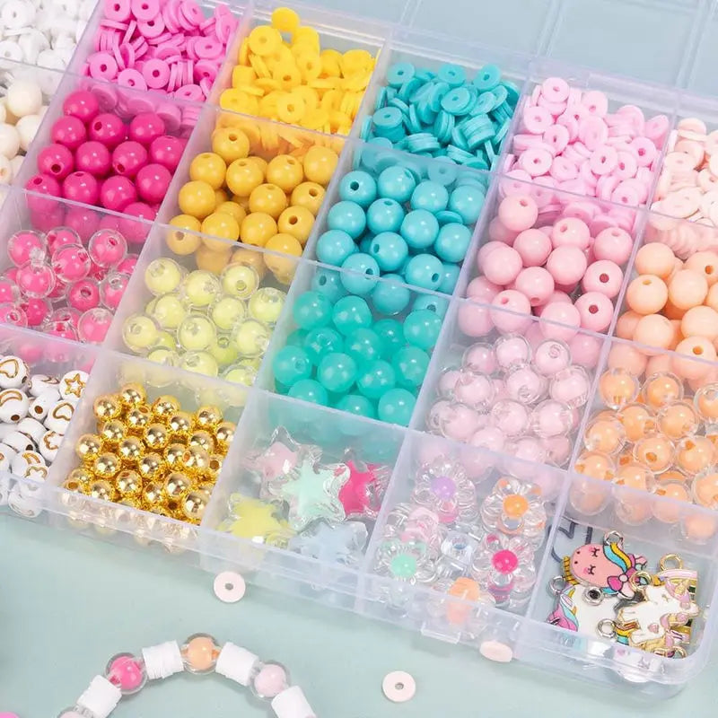 Jewelry Making Kit with Charms 8mm Colorful Beads Star, Flower, & Pumpkin Shapes Rainbow Moon Beads for Creative Birthday Gift Qme