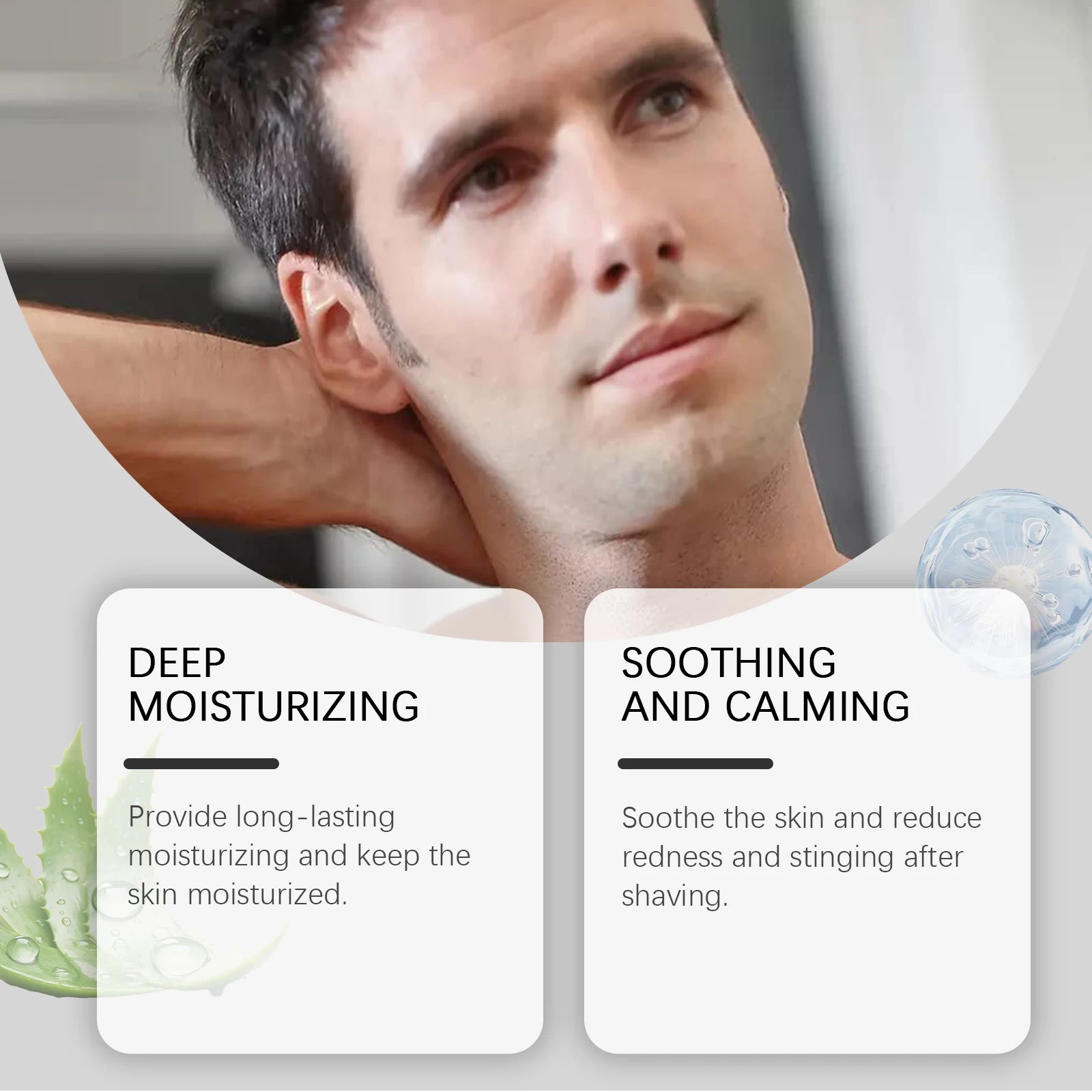 Men Deep Moisturizing Aftershave Spray Soothing Beard Reduce Redness Efficient Hydration Swelling Non Greasy Soft Post-Shave Car Qme