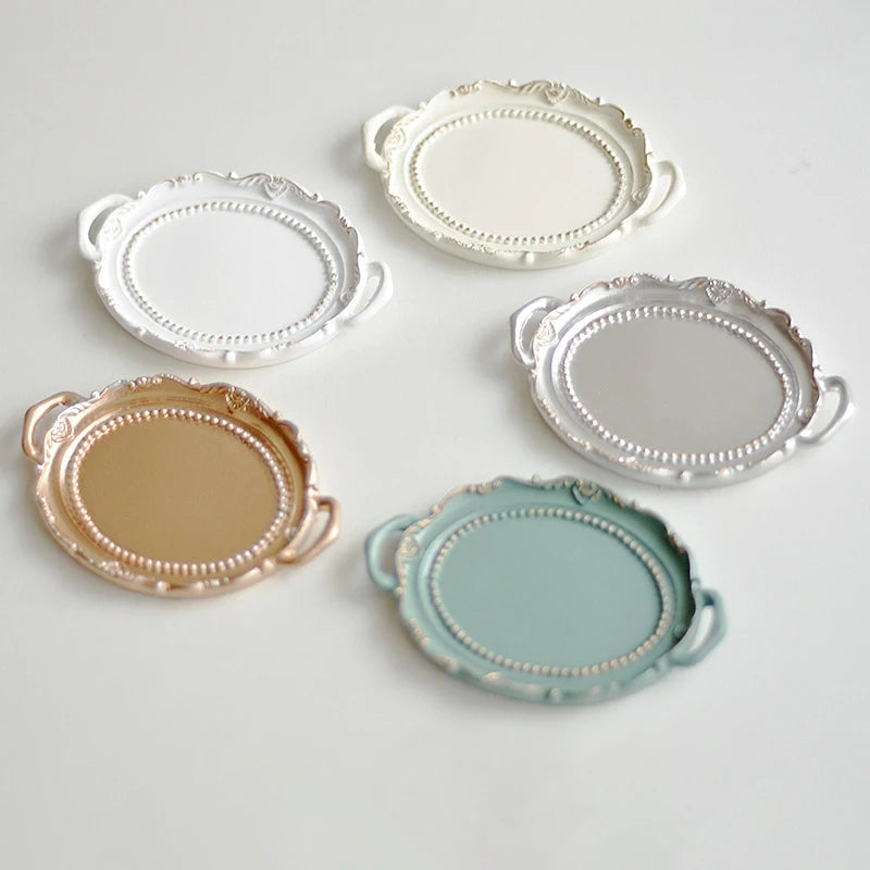 European Retro Mini Jewelry Tray Necklace Rings Displays Showing Qme