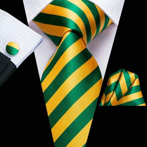Professional Mens 3-Piece Suit Set: Necktie, Pocket Square & Cufflinks, Classic Design for Wedding Qme DPTH-LDSN3370