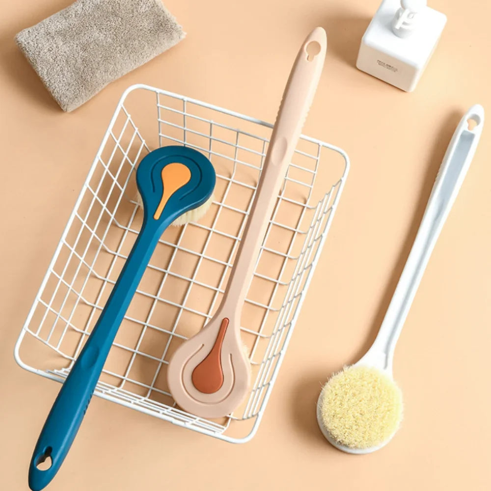 Long Handle Bath Brush Soft Hair Back Ball Bathroom Body Brushes Mud Qme
