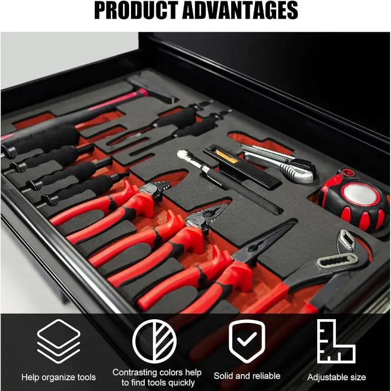 3Pcs Tool Box Foam Polyethylene Tool Foam Inserts CasesEPE Foam For Organizer Cases Drawer LinerCamera Toolbox Storage Shadow. Qme