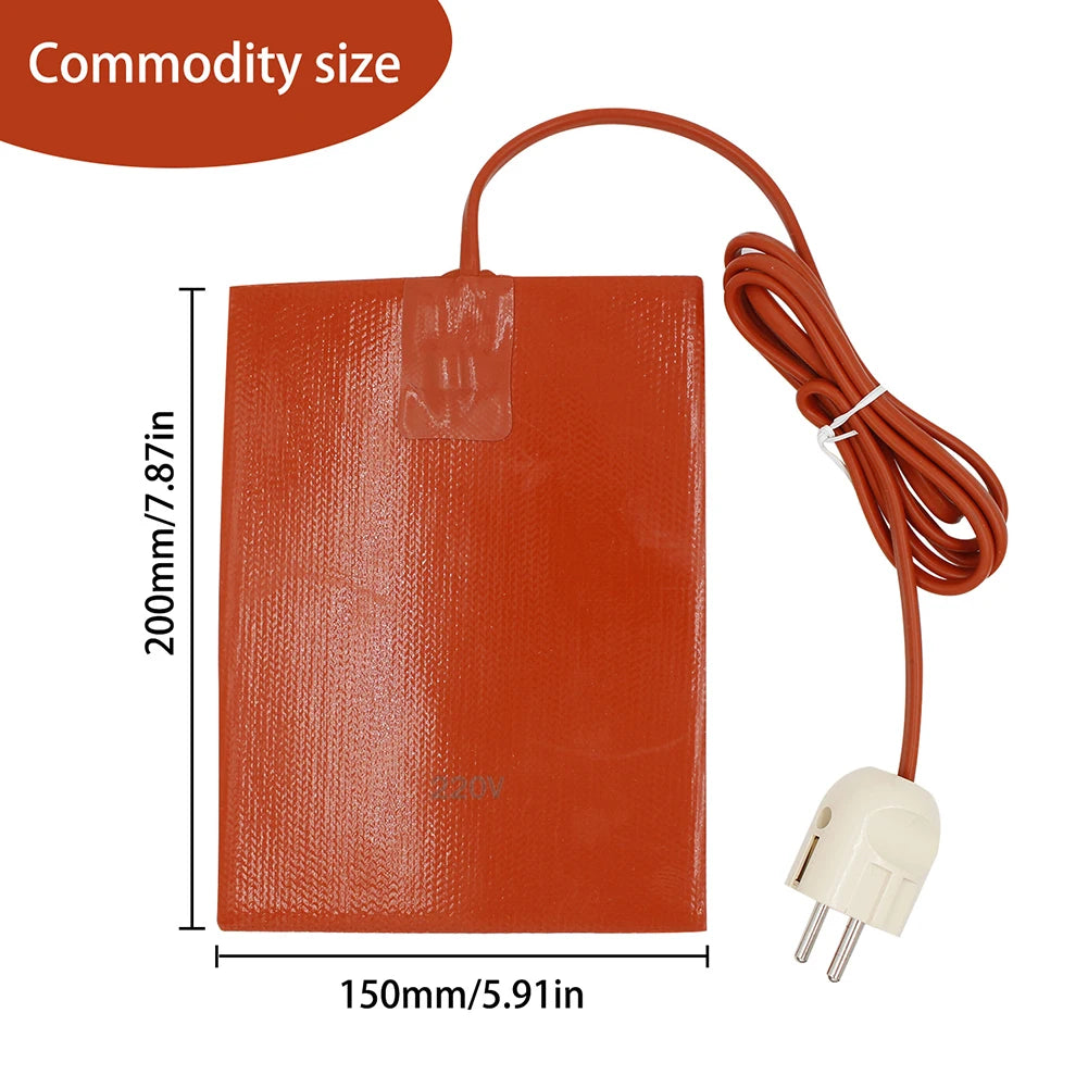 110V 220V Wire Heater Flexible Waterproof 300W Hydraulic Tank Heating Plate Mat EU/US Plug Fuel Water Tank Electric Heating Mat Qme