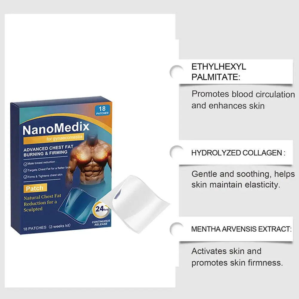 Men Body Care Patches Tighten Muscle Strengthening Skin-Friendly Breathable Comfortable Daily Care 18Patches Qme