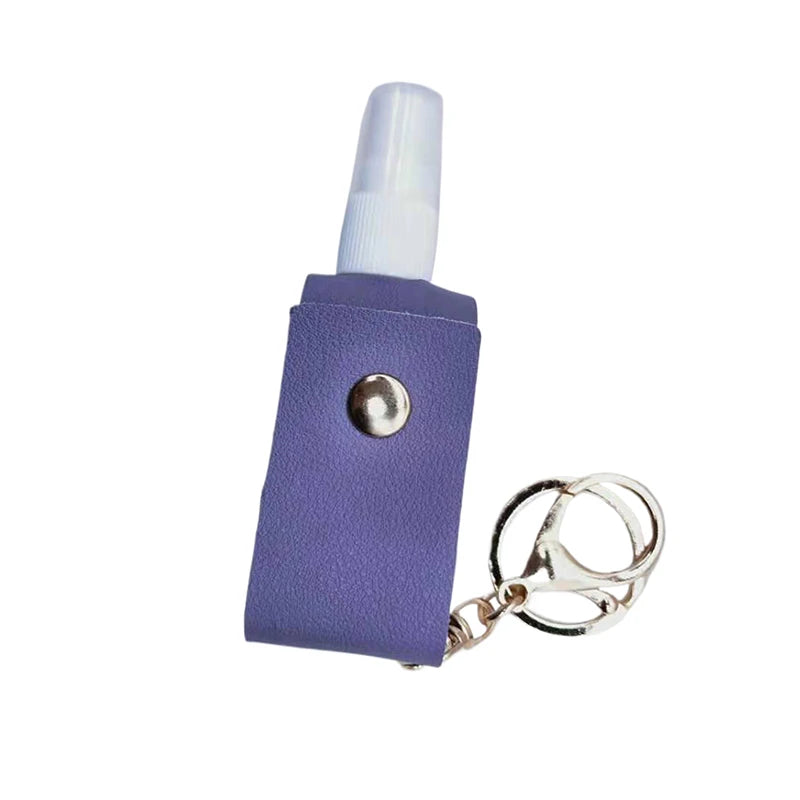 Hand Sanitizer Bottle Mini Hands Hydroalcoholic Gel PU Leather Qme Purple