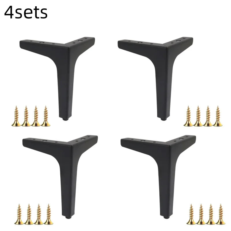 4pcs Modern furniture legs metal gold Black Iron Sofa Feet for Table Bed Chair Desk Dresser Cabinet support Furniture Hardware Qme 4 sets