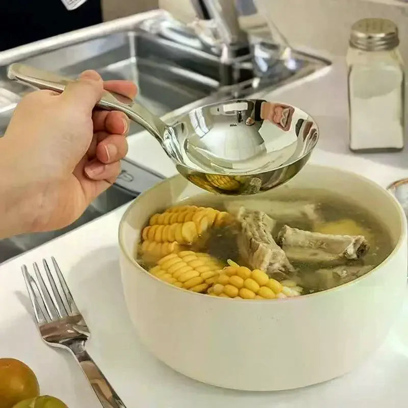 201 Stainless Steel Deepen Tablespoons Soup Ladle Short Handle Large Qme