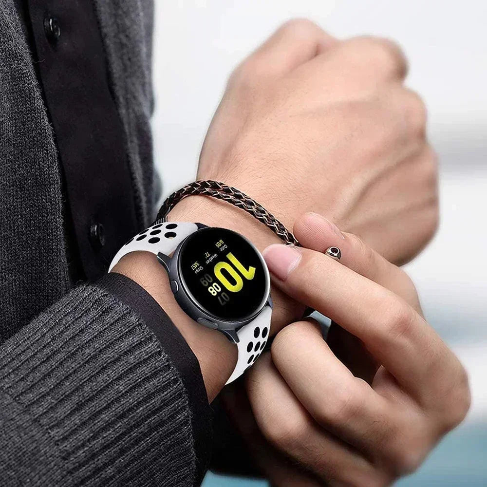 20mm 22mm Watch Strap for Samsung Galaxy Watch 6 5 4 3 Classic 47mm 43mm Pro 45mm 40mm 44mm Silicon Bracelet Huawei GT/3/2 Band Qme