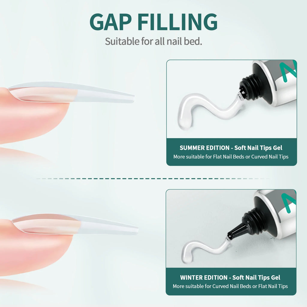 Nailpop Soft Nail Tips Gel Summer Flat-end Winter Pointed-tip Vitamin Qme