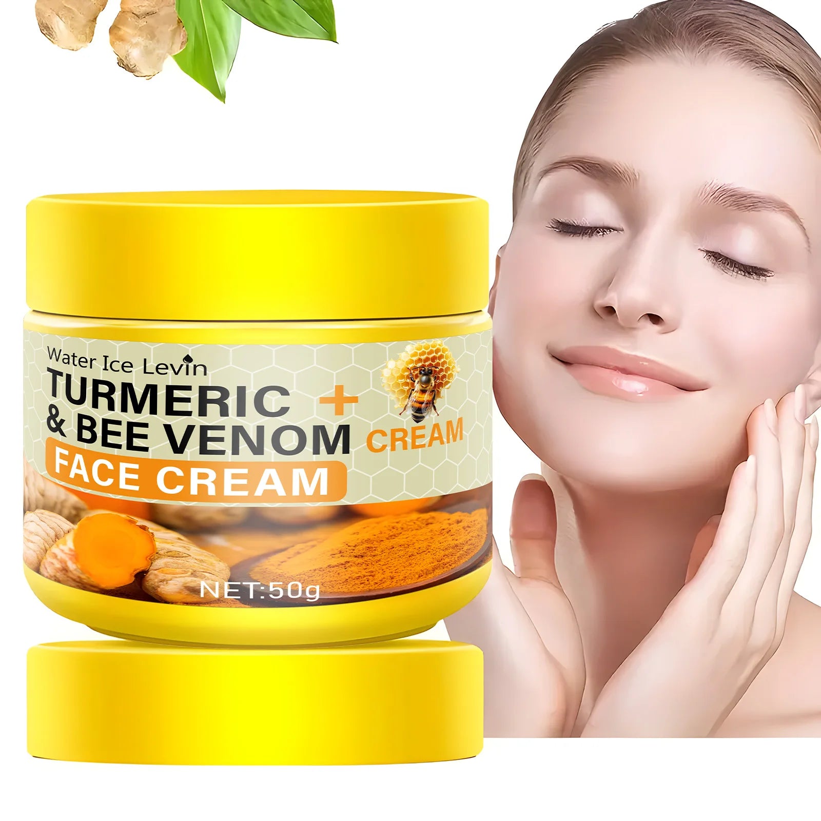 Turmeric & Bee Venom Cream with Collagen and bee Venom Facial Moisturizer for deep nourishing dry and rough skin Qme