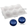 6 Cavity Blueberry Mousse Cake Mold Fruit Shaped Dessert Silicone Qme White