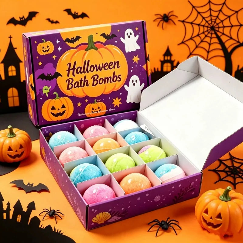 12pcs Kids Bath Bombs Set 60g Each with Surprise Toy Inside Natural Bubble Bath Fizzy Ball for Children Spa Bathtime Gift Qme