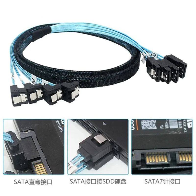 SATA 7Pin Cable 6 Pcs 180 Degree to 90 Degree Right Angle Internal SSD Hard Drive High Speed Data Connector Qme