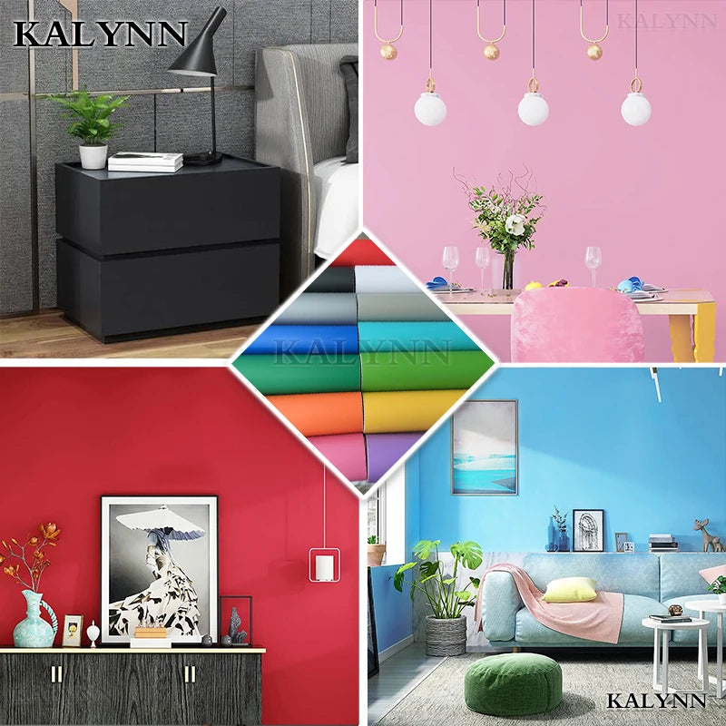 Solid Peel Stick Wallpaper Vinyl Colored Wall Paper Self Adhesive PVC Qme