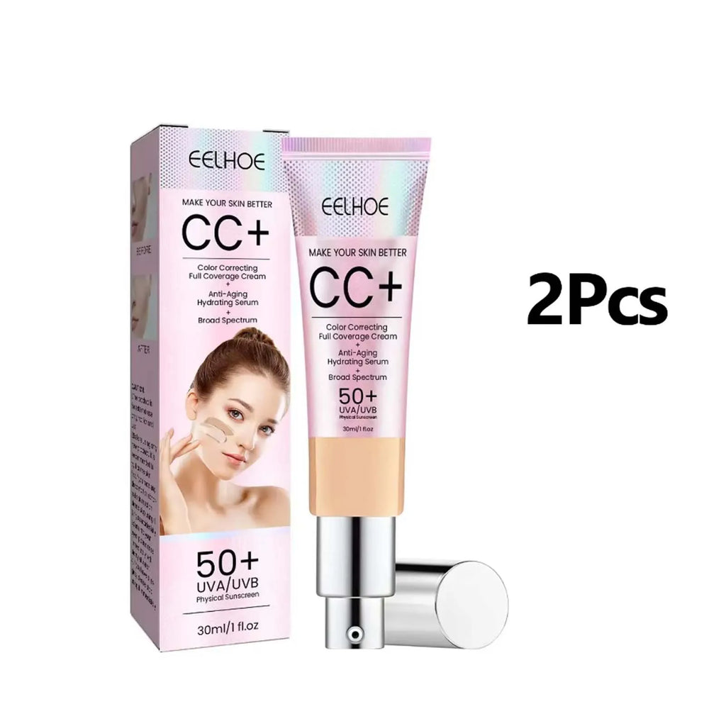 1/2/3pcs CC Cream Foundation Waterproof Brighten Moisturizing Foundation Concealer Oil-Control Long Lasting Spf 50 Makeup Qme 2PCS Medium Skin