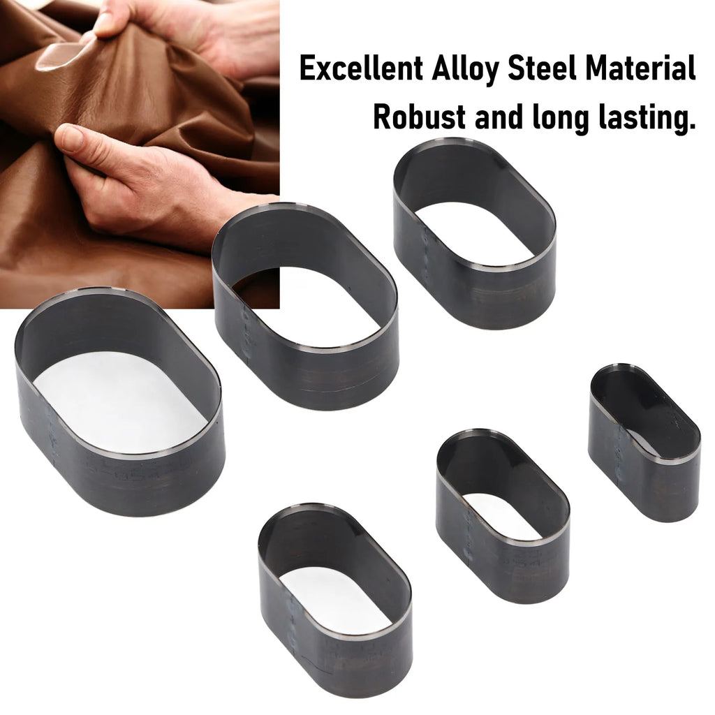 6Pcs Leather Cutting 35/40/45/50/55/60mm Die Leather Stencil Cutter Mold Hollow Hole Punch Set Paper Leather Craft Tools Qme
