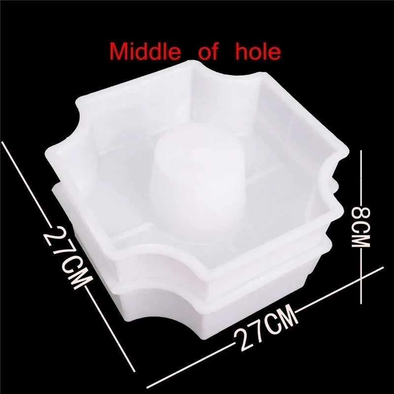 Medium Hole Grass Planting Brick Mold DIY Paths Middle Hole SHape Garden Paths Plastic Brick Mold Paving Pavement Walkway Molds Qme