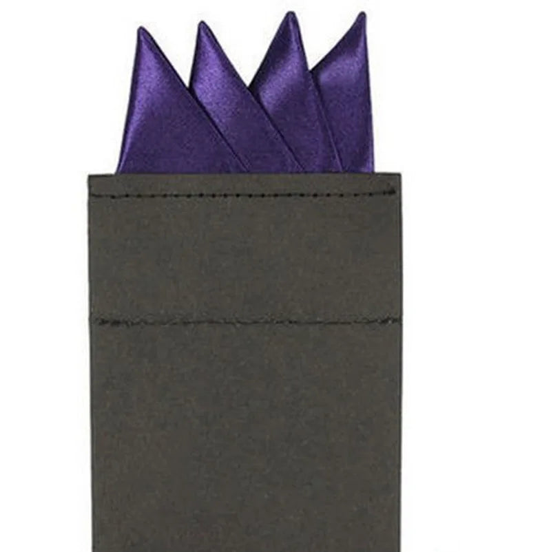 Men's Pre-folded Pocket Square Card Triangles Wedding Groom Party Qme PURPLE