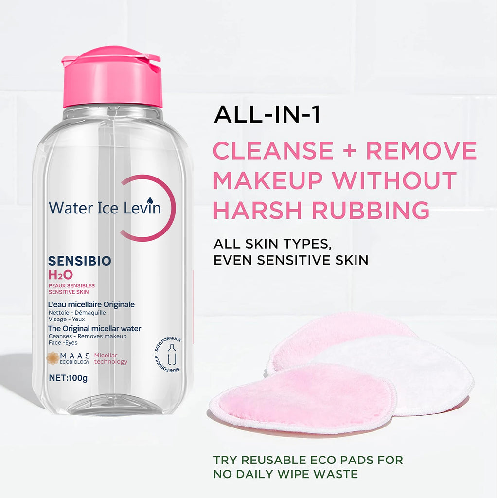 Sensibio H2O The Original Micellar Water for Sensitive Skin，Gently Cleanses, Removes Makeup，Hydrates，with Lactic Acid, Collagen Qme