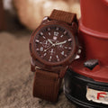 2026 Men's Multi-functional Outdoor Night Light Quartz Watch with Nylon Woven Band for Casual & Business Use Qme Brown
