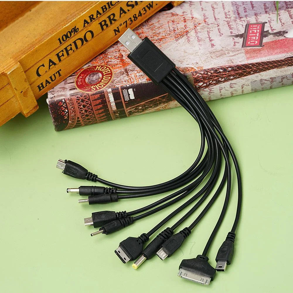 10 In 1 Multi-Function USB Data Cable Universal Phone Charging Cable Portable Multi-head Charging Cable Cord For Samsung Xiaomi Qme