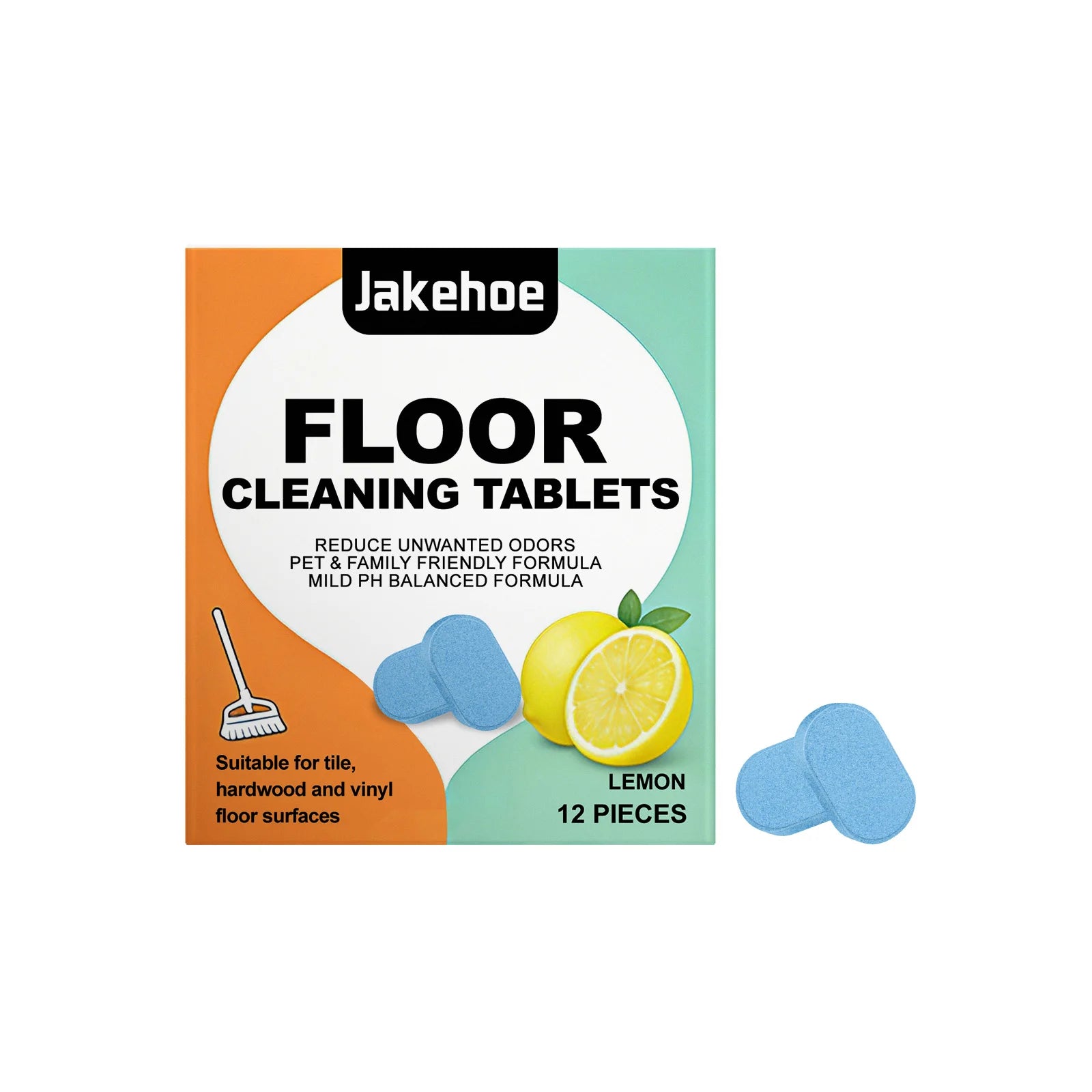 Floor Cleaning Tablet Removing Floor Stains Eliminate Odors Polishing Restore Shine Freshing Lemon Fragrant Daily Floor Cleaner Qme B