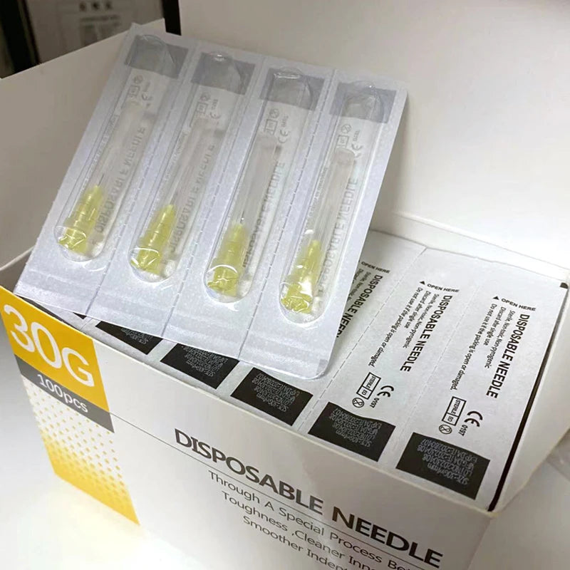 100pcs Eyelid Tools Painless Small Needle 4/13/25mm Painless Beauty Ultrafine 30G * 4mm ,30G * 13mm ,25mm Syringes Needles Tools Qme