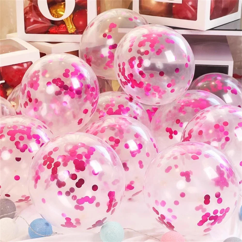 50Pcs Pink Purple Balloons 10 Inch Confetti Metallic Latex Balloons Party Wedding Birthday Decor Decorations Qme