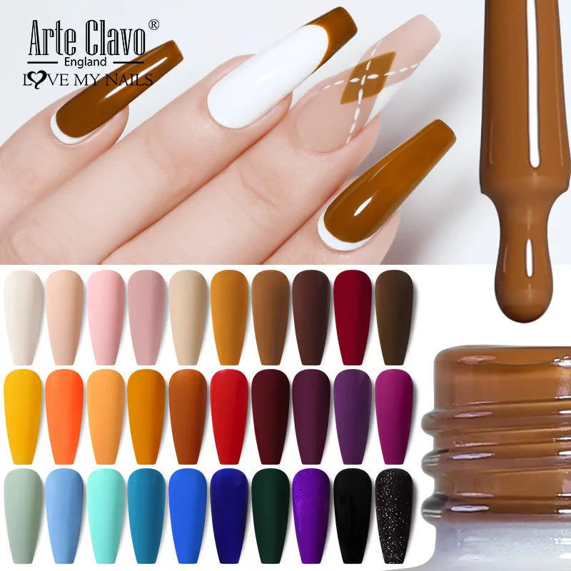 Arte Clavo Autumn Nail Gel Polish Caramel Winter Soak Off UV LED Art Qme