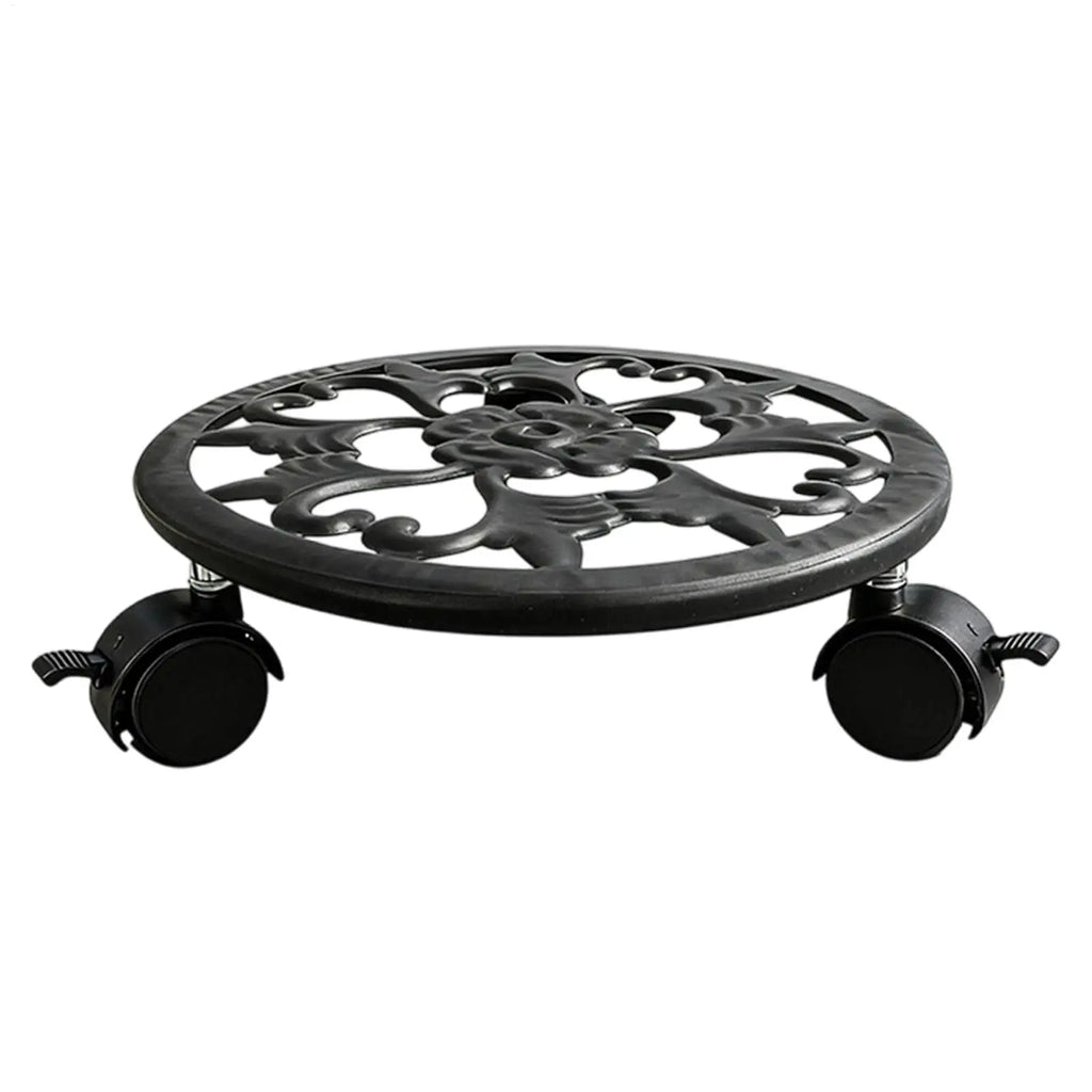 Plant Rollers with Wheels Heavy Duty Metal Planter Tray Plant Roller for Indoor Outdoor Patio Garden Balcony Moving Display Qme