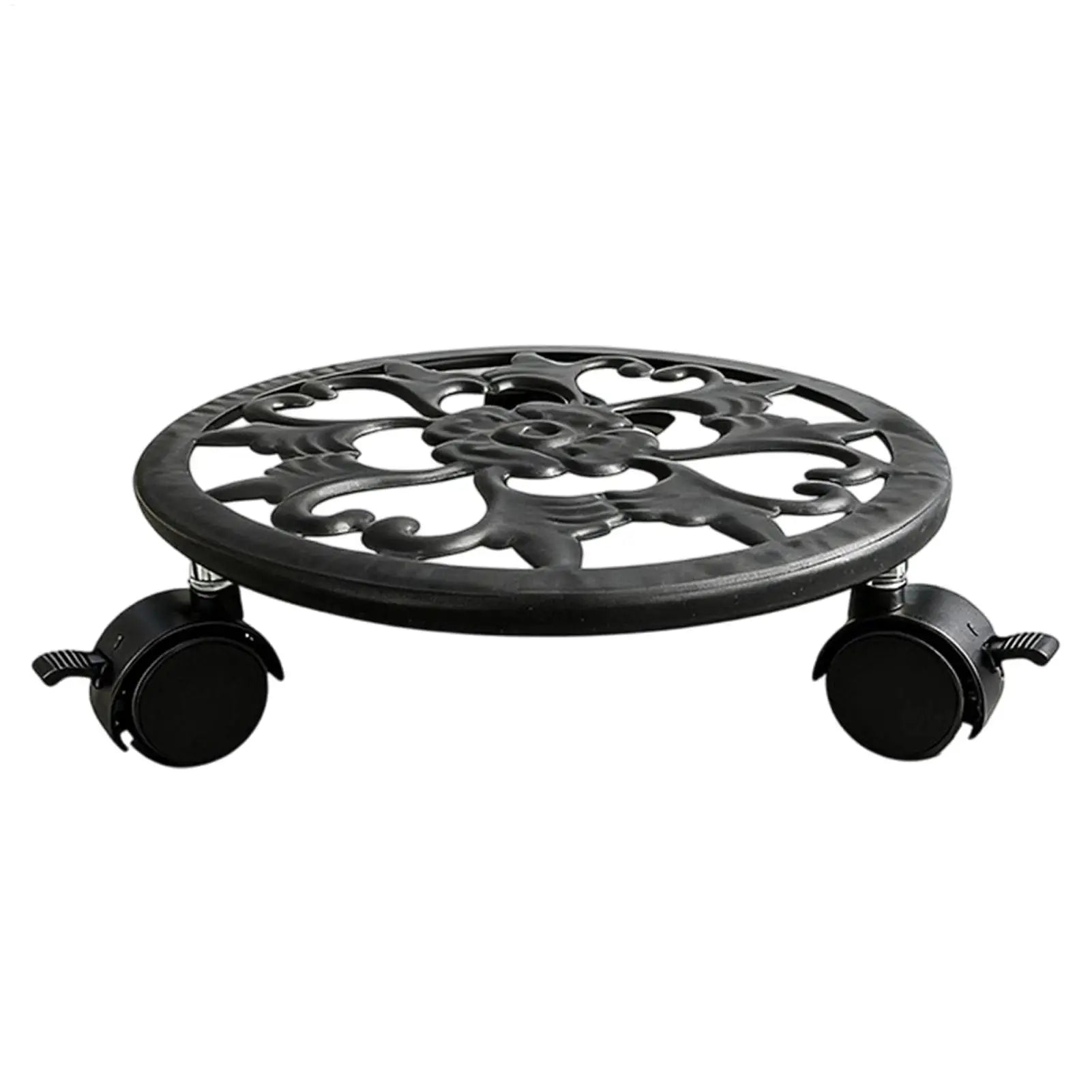 Plant Rollers with Wheels Heavy Duty Metal Planter Tray Plant Roller for Indoor Outdoor Patio Garden Balcony Moving Display Qme