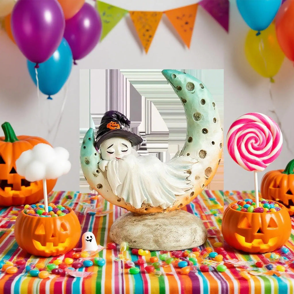 Ghost Figure Halloween Crafts Cat Ornaments Home Decor Spooky Holiday Qme