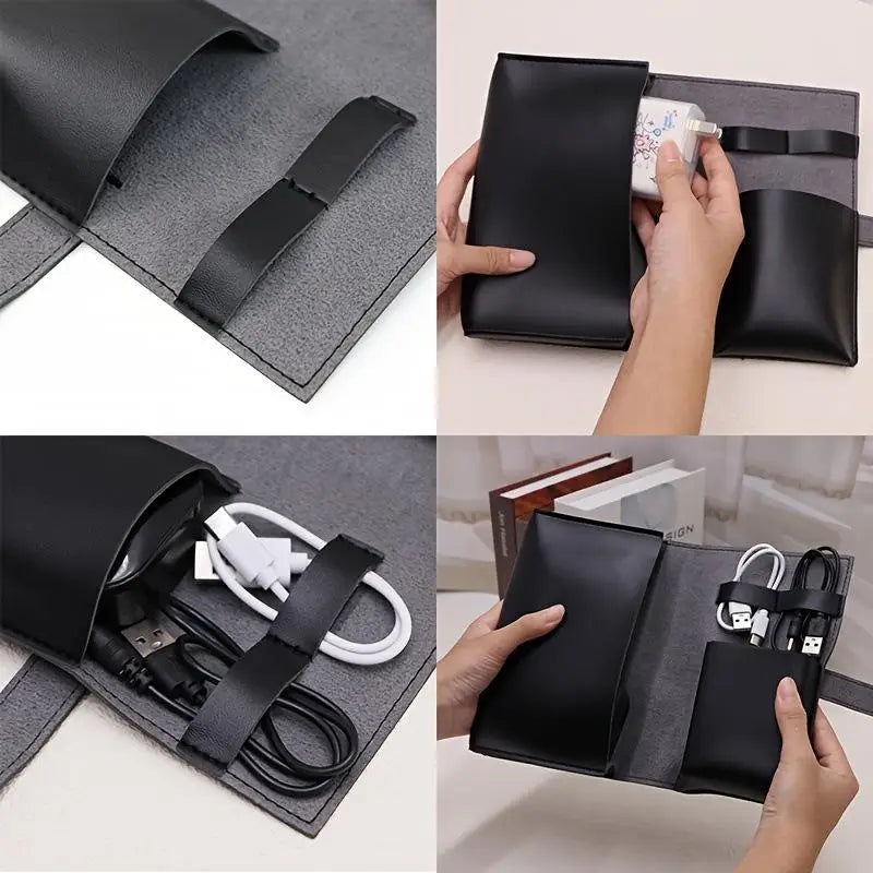 Cables Chargers Pens-durable Travel Storage PU Qme