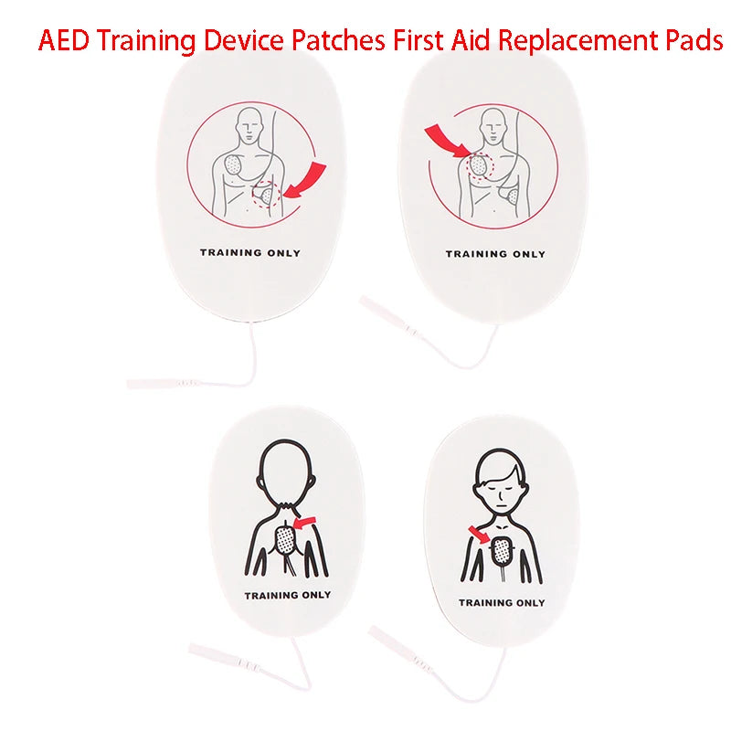 1 Pair AED Training Device Patches First Aid Replacement Pads Adult Qme