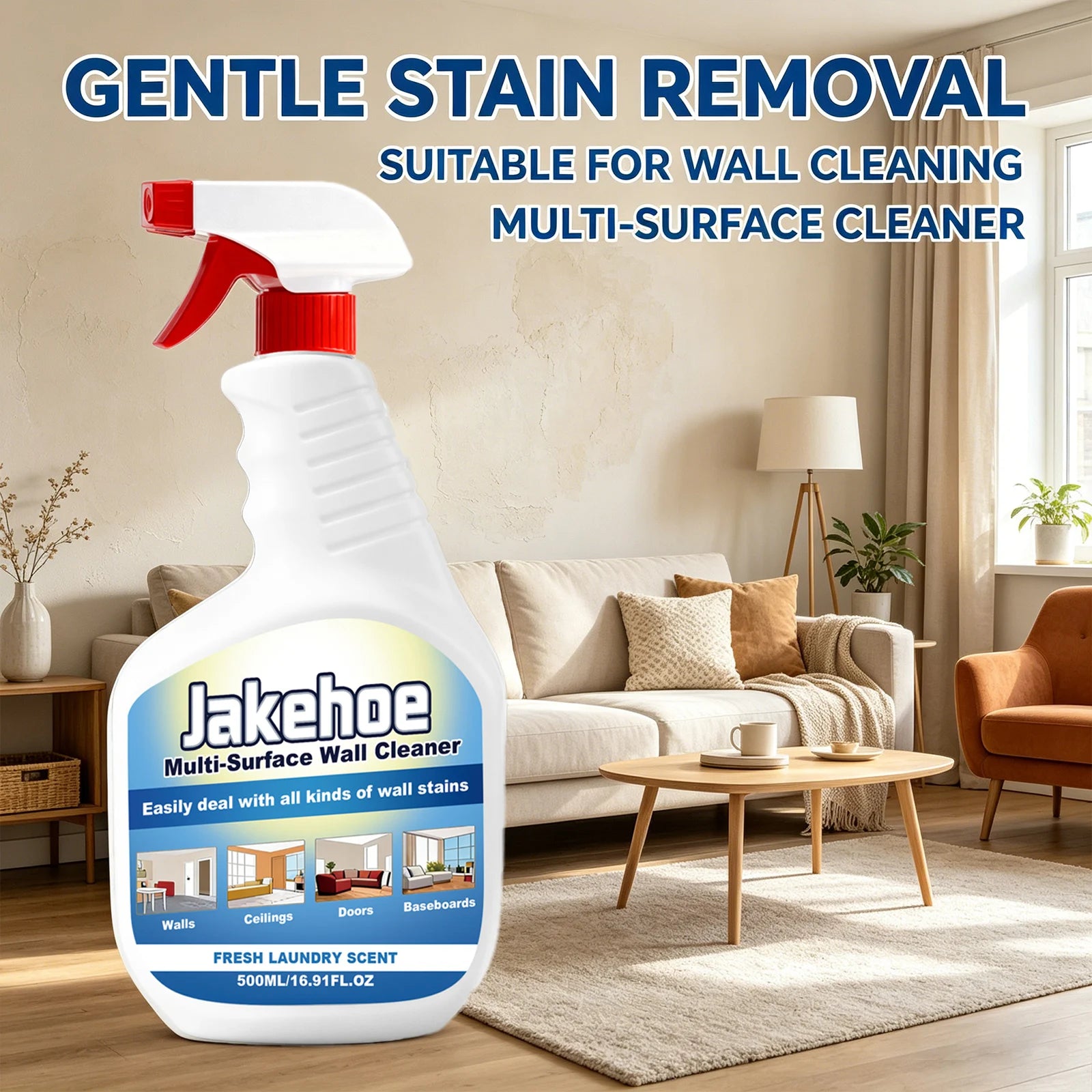 Multi-surface Wall Cleaner Effectively Removing Fingerprints & Crayon Marks Freshing Aroma Save Time Wall Decontamination Spray Qme