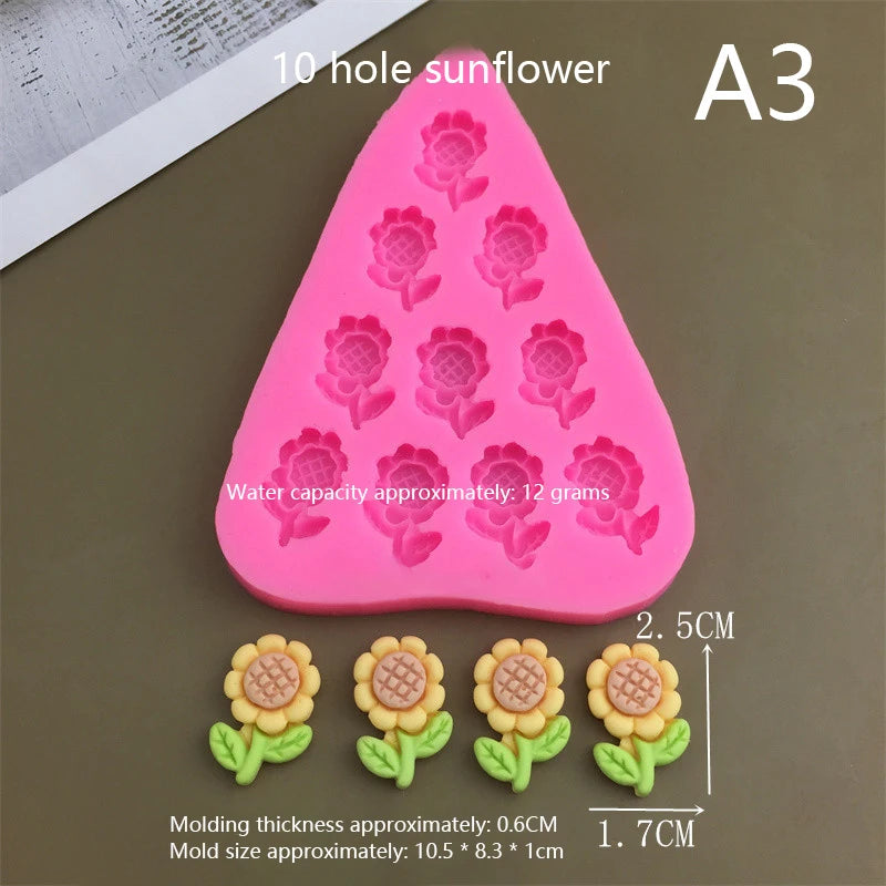 3 6 9 12Grids 3D Flower Silicone Mold DIY Cake Decorations Mousse Qme A7