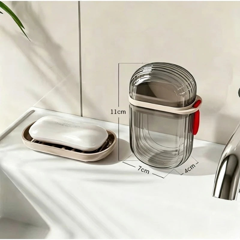 1Pc Portable Waterproof Soap Box, Travel & Bathroom Soap Container Qme