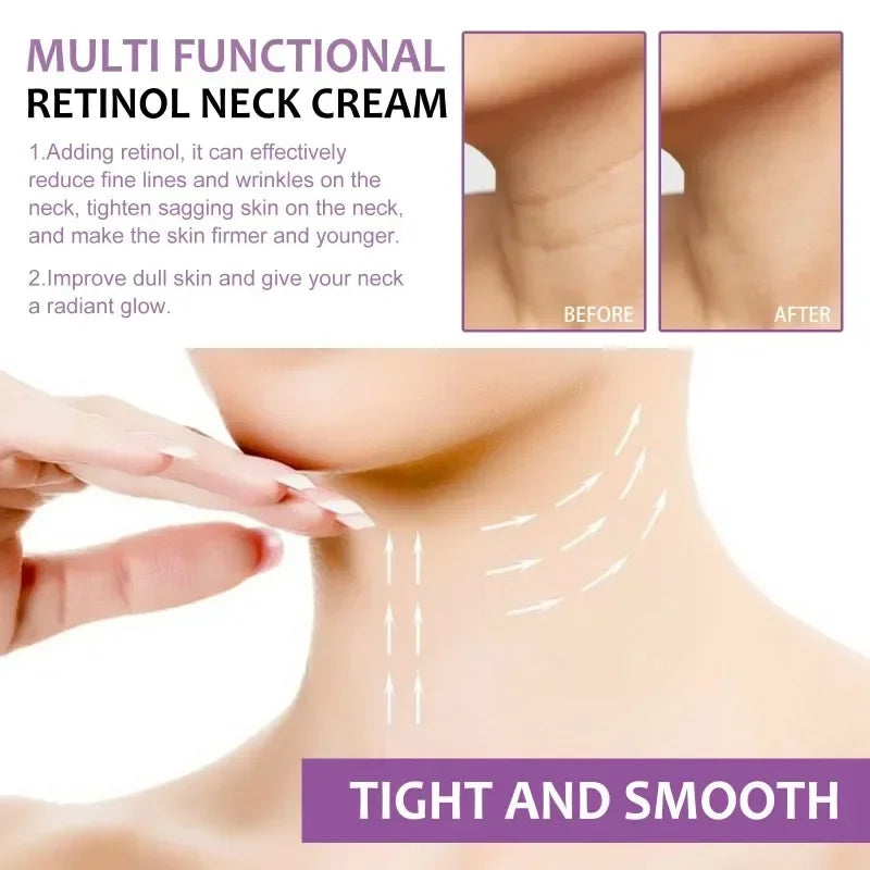 Retinol Neck Cream Reduce Wrinkles Moisturizes Tighten Lift Skin Qme