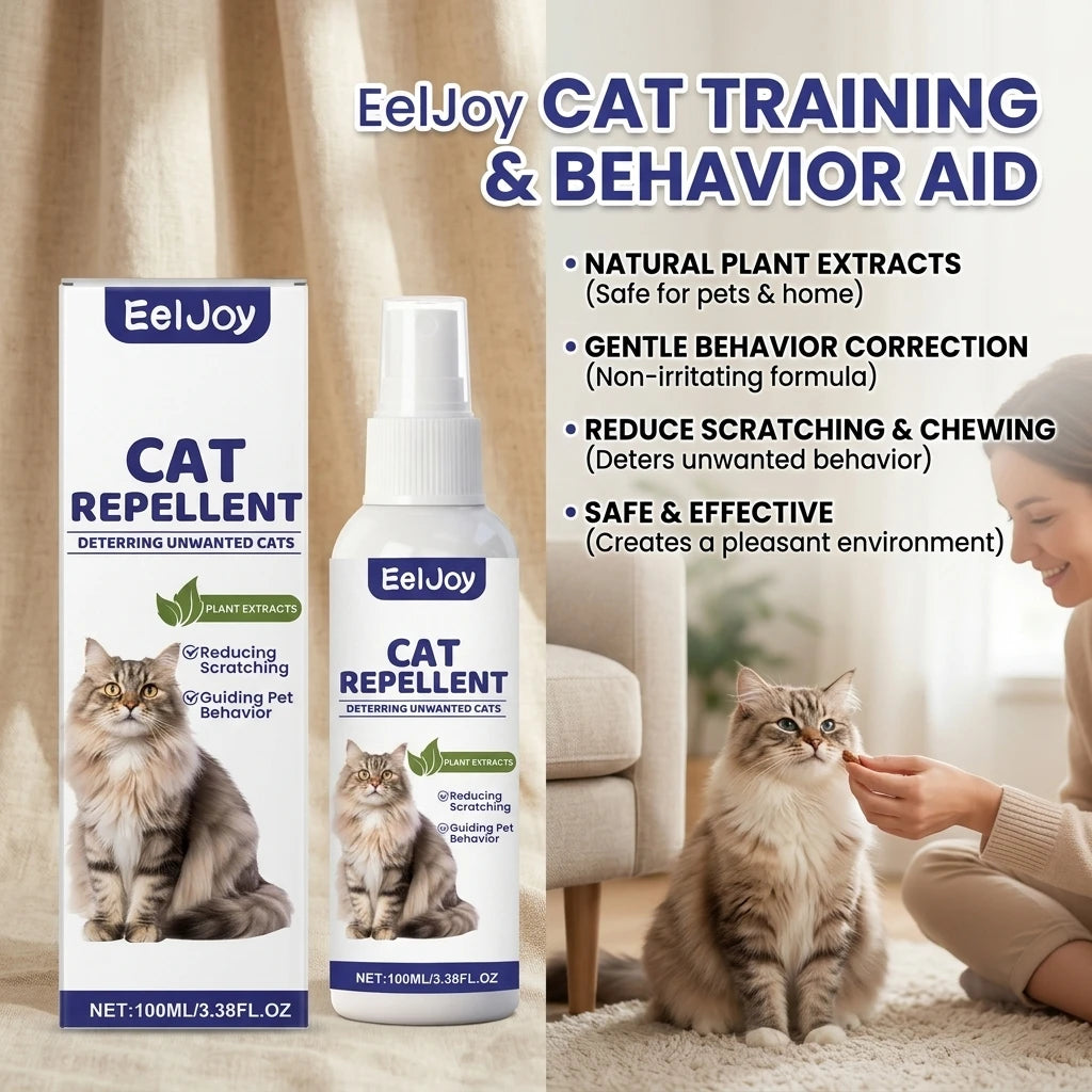 Plant Cats Repellent Spray Prevent Scratching Furniture & Unwanted Clawing Natural Scent Deterrent Pets Behavior Training Spray Qme