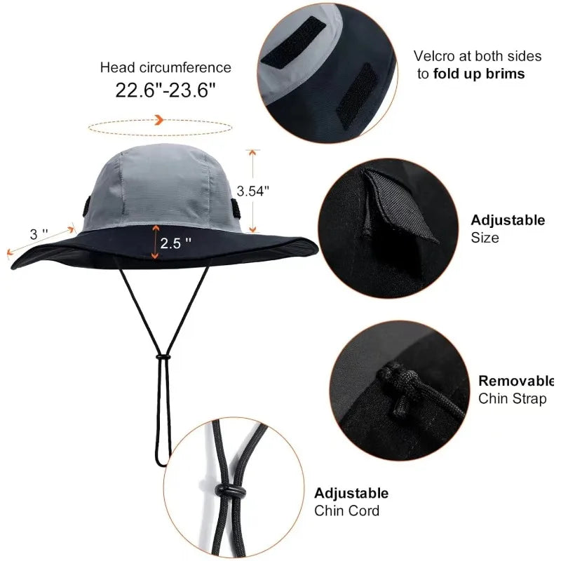 Waterproof Hiking Hat UV Sun Protection Windproof Breathable Fishing Qme