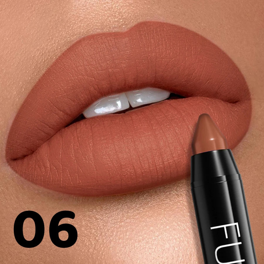16 Nude Brown Lipliner Pen Waterproof Lipstick Sexy Red Matte Contour Qme 06