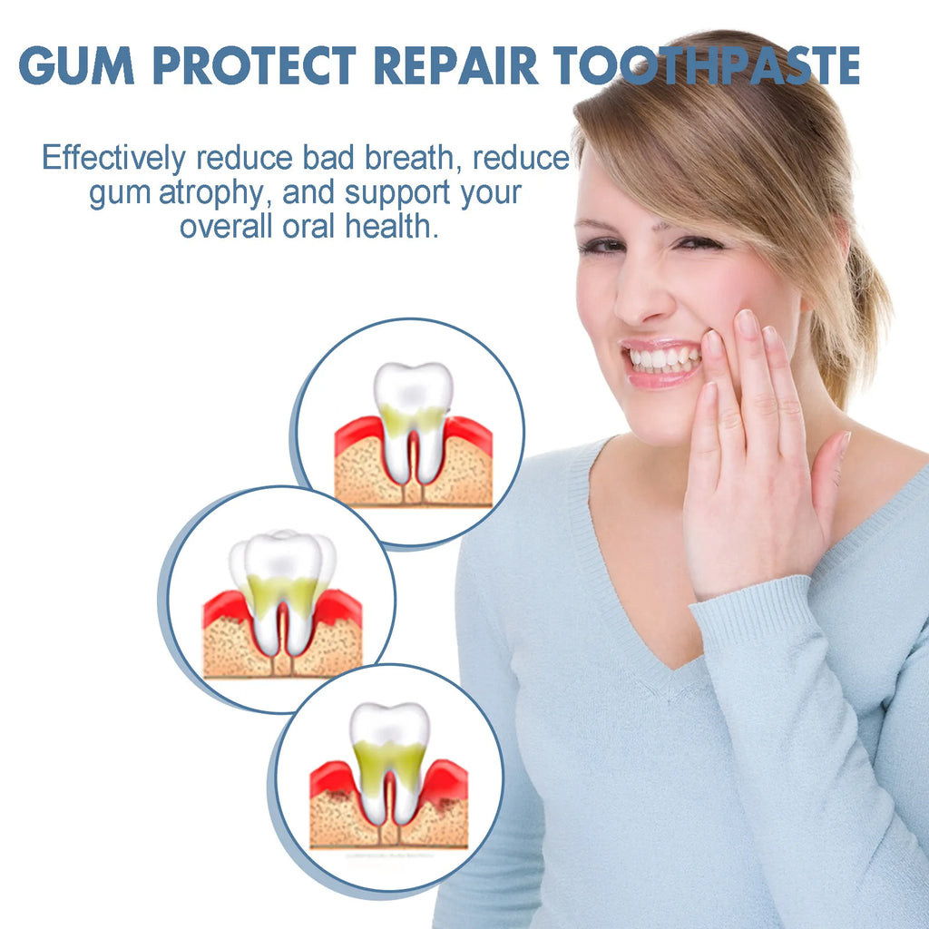 Damaged Gum Relief Care Toothpaste Deep Cleaning Effectively Reduce Yellow Teeth Stains Tartar Fresh Breath Teeth Cleaning Serum Qme
